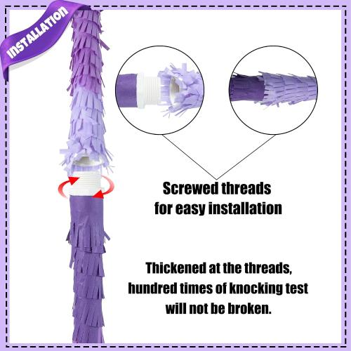 PCFING 20 Inch Number 1 Piñata Purple Silver with 30 Inch Piñata Stick Blindfold Confetti for Boy Girl Kids Birthday Party Decorations, Anniversary Celebration, Fiesta