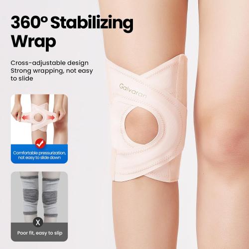 Galvaran Knee Brace for Women & Men, Relief Recovery Meniscus Tear, Arthritis Pain, ACL & MCL, Knee with Side Stabilizers，Adjustable Knee Support (Nude Pink, Medium)