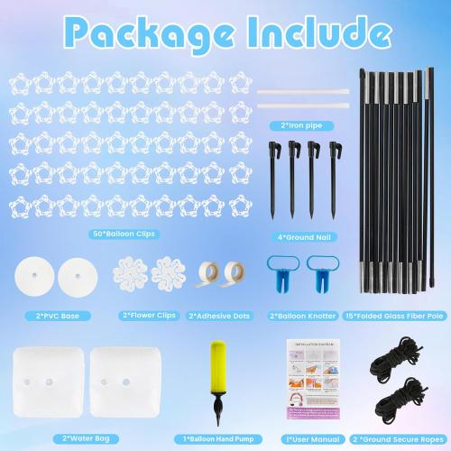 Balloon Arch Kit Frame, 10FT Wide & 9FT Height Adjustable Balloon Arch Stand for Floor with Base for Party Garland Graduation Wedding Birthday Baby Shower Theme Party Decorations (Black)