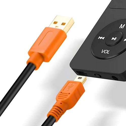 Tan QY Mini USB Cable 15Ft, USB 2.0 Type A to Mini B Cable Male Cord for GoPro Hero 3 , Hero HD, Cell Phones, MP3 Players, Digital Cameras etc (15Ft/5M, Orange)