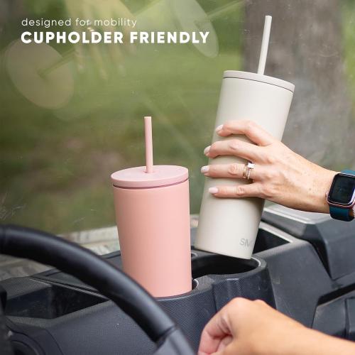 Simple Modern Classic Tumbler with Straw Lid | Insulated Iced Coffee Cup Reusable Stainless Steel Water Bottle Travel Mug | Gifts for Women Men Her Him | 24oz | Cream Leopard