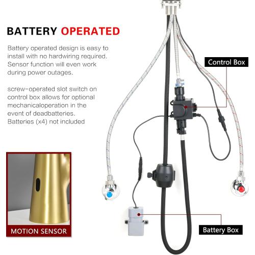 sumerain Touchless Pull Down Kitchen Faucet Brushed Gold Hands-Free Motion Sensor Kitchen Sink Faucet Single Handle