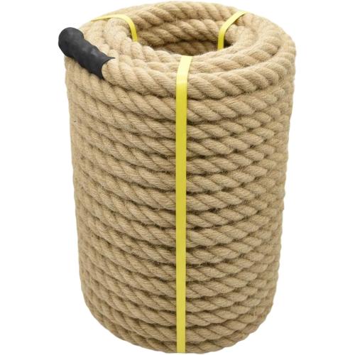 1 1/2 Inch x 100ft Jute Rope Natural Thick Heavy Hemp Rope Nautical Ropes Twisted Manila Rope for Crafts, Climbing, Bundling,Anchor, Hammock, Nautical, Cat Scratching Post, Tug of War, Decorate