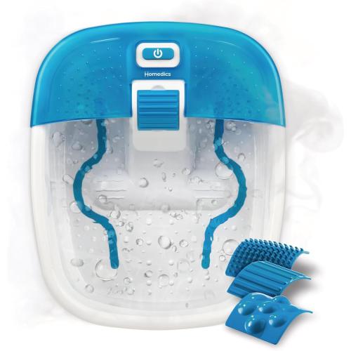 HoMedics Bubble Bliss Deluxe Foot Spa with Heat Massaging Arch, 3 Acupressure Attachments, Splash Guard, Raised Nodes Creates Bubbles, Improves Circulation, Soothe Tired Muscles