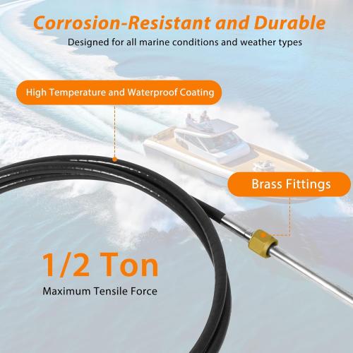 Boat Steering Cable Universal Rotary Replacement Steering Cable for Single Station Boat