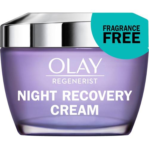 1.7oz Olay Face Moisturizer, Anti-Aging Night Cream for Women - Fragrance-Free Skin Care, Instant Hydration, Anti-Wrinkle, Reduces Fine Lines, Exfoliates, Smooths Texture - Niacinamide, Amino Pepitde, 1.7Oz