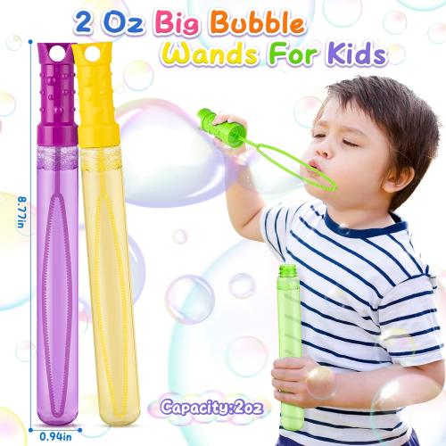 Jumlys 36 Pack Big Bubble Wands Bulk in 6 Colors, Bulk Party Favors for Kids, Ideal for Easter, Summer, Halloween, Valentine, School Classroom Prizes for Boys & Girls, Ideal Goodies Bags Stuffers