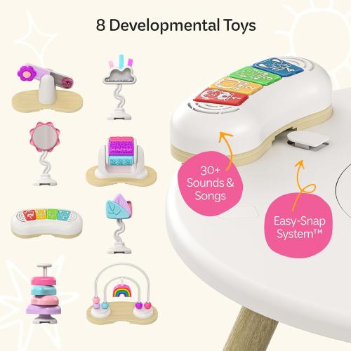Move2Play 4-in-1 Baby Activity Center | Montessori-Inspired Design | 8 Interactive Toys | Tummy Time, Exersaucer & Toddler Table | Shower Gift | Essential | Must Have for 3, 6, 12 Month Old (Rainbow)