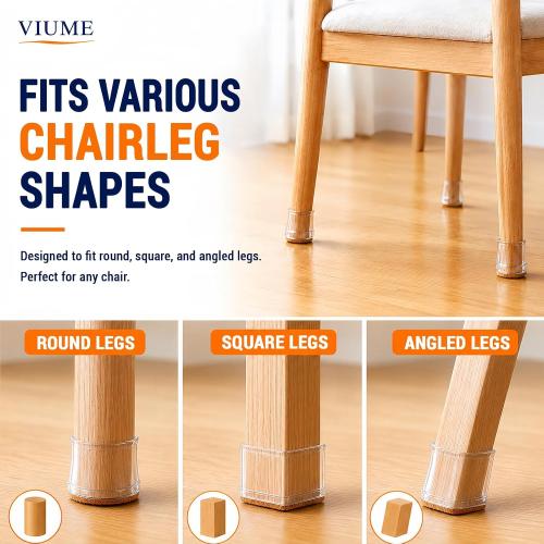 VIUME 24 Pcs Chair Leg Floor Protectors for Hardwood Floors Round