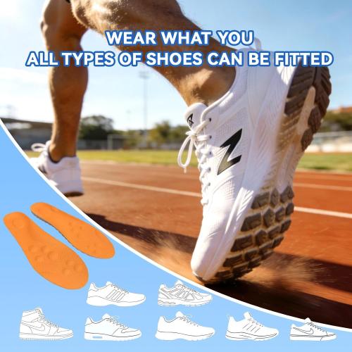 Steppers Insoles for Men & Women, 2026 New 4D Memory Foam Cloud Footstr Insoles, Comfortable & Breathable Massage Shoe Inserts with Arch Support for Foot Pain & Fatigue (Orange, US M 7-11/W 8.5-13.5)