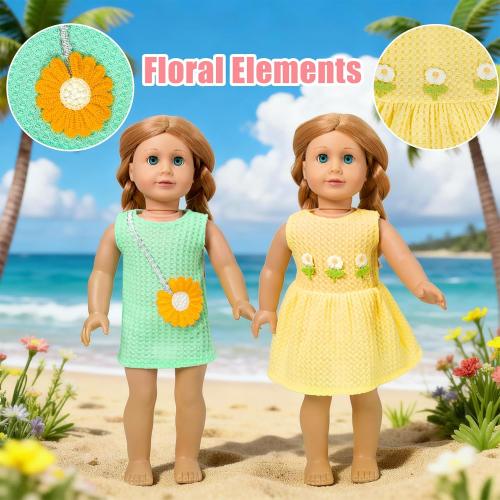 7 Set Baby Doll Clothes,14-18 inch Reborn Doll Clothes Accessories Dress with Hats Socks Outfits Fits for 43cm New Born/15 inch Bitty/16 Inch Baby Dolls