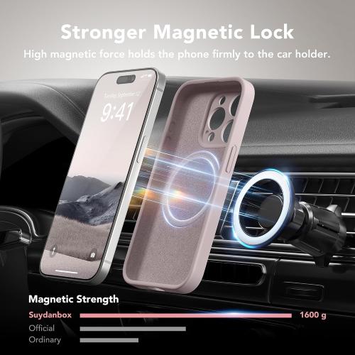 Magnetic for iPhone 15 Pro Case Silicone Hazel