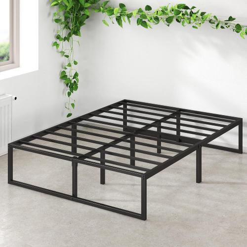 ZINUS Lorelei 14 Inch Metal Platform Bed Frame, Mattress Foundation with Steel Slat Support, No Box Spring Needed, Easy Assembly, Queen, Black