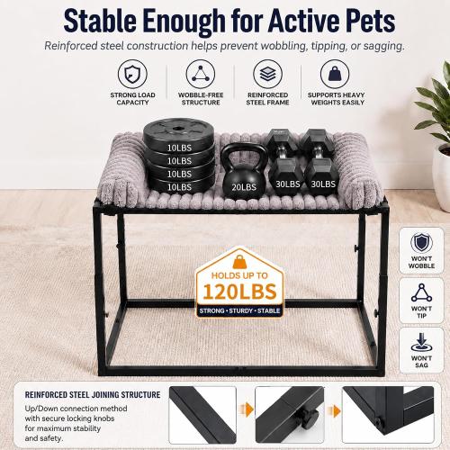 Adjustable Bedside Dog Bed for Small Dogs