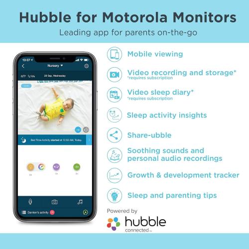 Motorola Halo  Video Baby Monitor – Two Infant Wi-Fi Cameras with Overhead Crib Mount - 4.3-Inch Color Screen with Infrared Night Vision (Renewed)