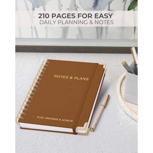 ZICOTO Aesthetic Daily Planner And Notebook With Hourly Schedule - Aesthetic Spiral To do List Notepad For Work/Home to Organize Tasks And Appointments - Stylish School/Office Supplies Book For Women