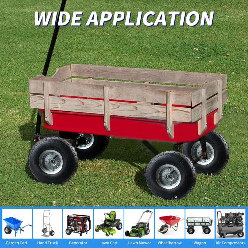 (2 Pack) RRQ 10 Inch Pneumatic Wheel 4.10/3.50-4 Tire, 10 Pneumatic Wheels with 5/8 Bearings,2.2 Offset Hub for Garden Cart, Hand Truck, Lawn Cart, Mower