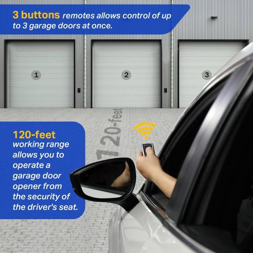 O3T-BX O3T-A 315/390MHZ Dual Frequency Auto-Seek Overhead Door Garage Opener Remote, for Overhead Door CodeDodger/Genie Intellicode, 3 Buttons Remote Replace for Overhead Door Remote (2 Pack)