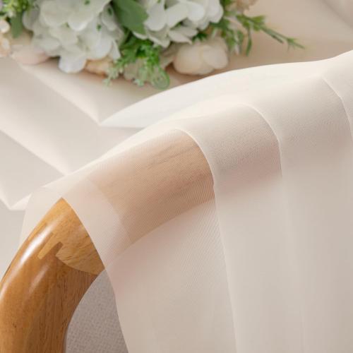 OWENIE Cream Sheer Curtains 84 inches Long 2 Panels Set for Bedroom Living Room, Soft Solid Living Room Sheer Curtain, Rod Pocket Light Filtering Curtains, 2 Pcs Each 42“ W x 84 L,Cream