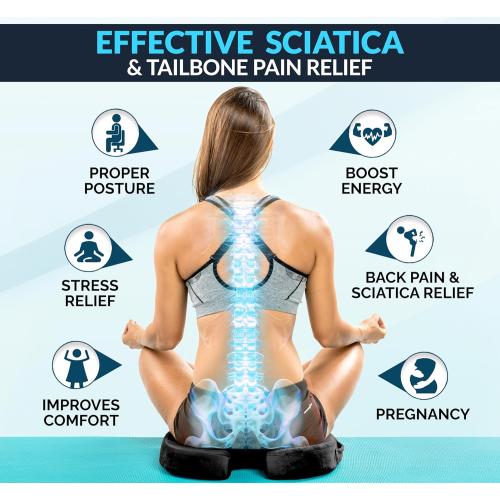 ComfiLife Premium Gel & Memory Foam Seat Cushion – Doctor Recommended Office Chair Cushion, Car Seat Cushion – Chair Cushions for Back & Sciatica Pain Relief – Seat Cushions for Office & Desk (Black)