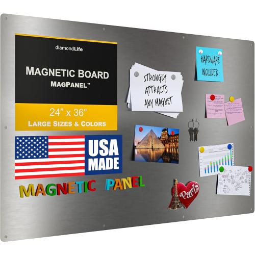 24x36 - Magnetic Board - Memo & Vision Board for Home, Office, and Classroom - Magnet Board for Kids - Pre-drilled Mounting Screws Included
