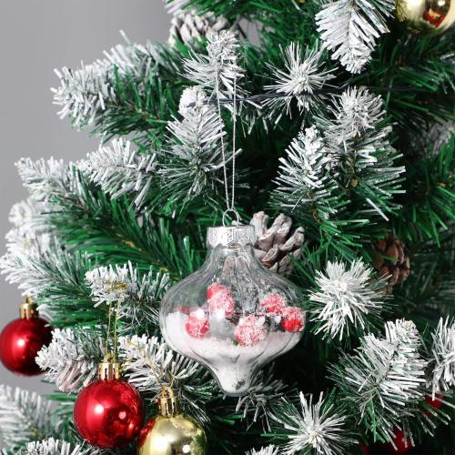 Garneck 8pcs Clear Plastic Christmas Balls: 4.3Inch Fillable Light Bulb Bottle Ornaments for Xmas Tree Hanging Empty Booze Balls with Screw Off Cap for DIY Craft, Holiday Party Home Decoration