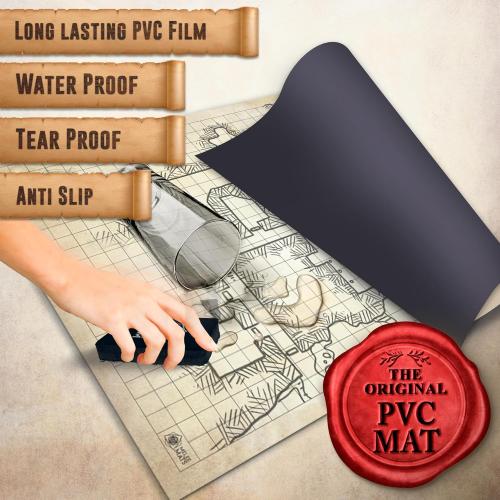 Melee Mats DND Map Starter Kit for Dungeons & Dragons Game - 24” x 36, Wet/Dry Erase Battle Terrain Grid - Ultimate Tabletop Gaming Experience with Accessories
