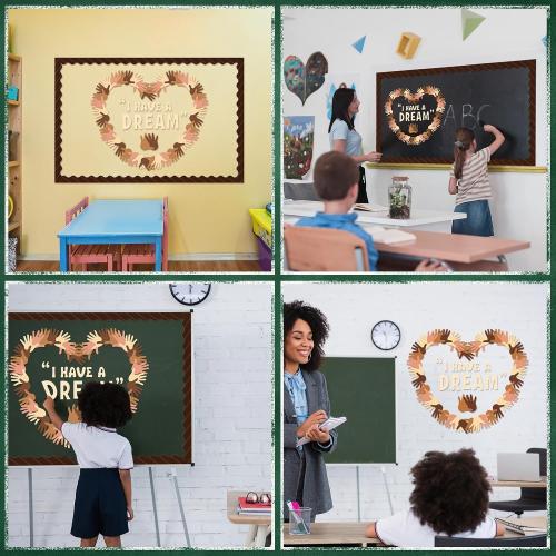 Sayglossy 93 Pcs Black History Month Bulletin Board Decoration Set