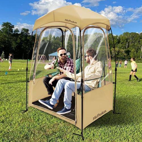 Sports Tent, Instant Weather Proof Pod, Pop Up Bubble Clear View Tent, Sports Pod with Extra Top Cover for Soccer, Football, Softball Games, and Other Outdoor Events, Baobrava, MioTsukus
