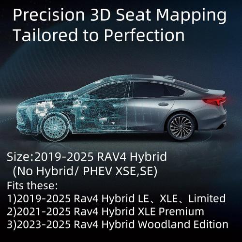 EKR Rav4 Seat Covers for Toyota RAV4 Hybrid 2019-2025(Not for Hybrid/PHEV XSE,SE) Leather Car Truck Seat Cover Full Set for SUV,Waterproof Automotive Seat Protector,Faux Leather(Black/Gray)