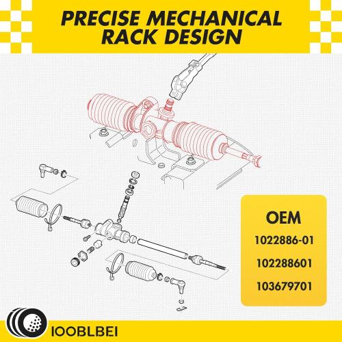 Club Car Precedent Steering Gear Box Assembly Rack fits Club Car Precedent/Onward/Tempo 2004-up Steering Rack Gas & Electric Golf Carts Parts, Replace OEM 102288601, 103679701