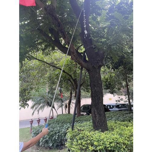 Blue 10 FT Telescoping Pickup Tool Magnetic Pole with Hook, Telescopic Push Pull Rod Wire Reacher Grabber Disc Golf retriever, Telescopic Magnetic Pick-Up Tool