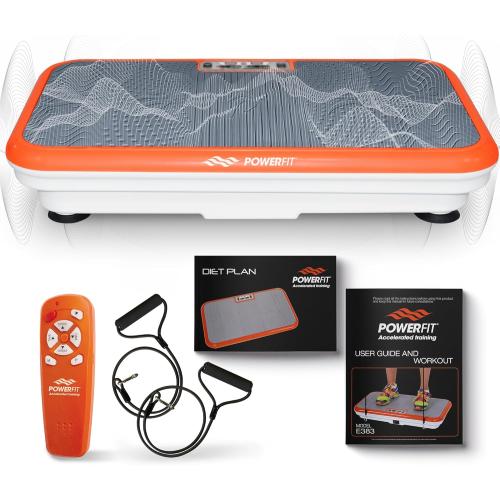 Power Fit Vibration Plate Exercise Machine, Powerfit Elite Vibration Platform, Power Plate, Body Vibration Plate for Lymphatic Drainage, Body Shaker Weight Loss - Remote, Resistance Bands & Diet Plan
