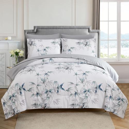 Comforter Set King Size - 7 Pieces Bed in a Bag, Bedding Set, Soft Lightweight Microfiber White Comforter Sets with Sheets and Pillows (White,King)