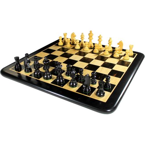 StonKraft Ebony Wooden Chess Board Ebony Wooden Chess Pieces 21 x 21 inches Large
