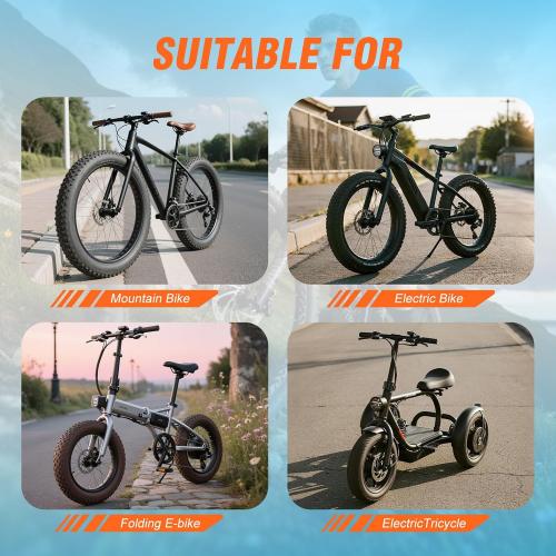Fat Tire Electric Bike Tires 26x4.0 1-Pack All Terrain Puncture Proof Ebike Tires with Deep Tread, Wear-Resistant for Snow/Sand/Beach/Off-Road - Compatible with 26 Inch Fat Tire Bikes