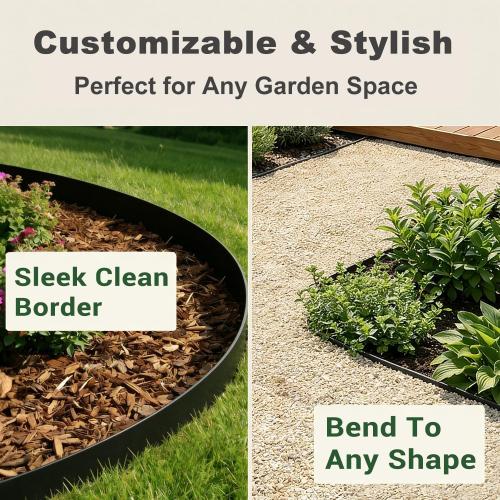 Hugeleaf 4.5 Inch Metal Landscape Edging, Metal Garden Edging with 11Pcs Stakes, 40 Inch Steel Landscape Edging Pack of 10 (33 Feet Total Length)