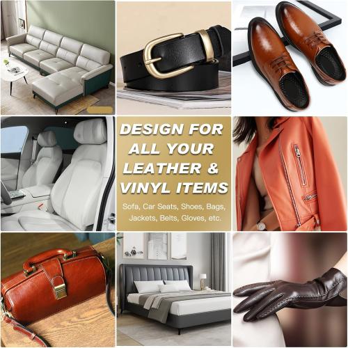 SEISSO Leather Repair Kit for Furniture, Beige Vinyl Repair Kit with Mink Oil for Couches, Color Restorer Conditioner, Leather Recoloring Balm for Scratches, Fading Shoes, Car Seat, Sofa
