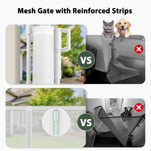 250 Extra Wide Retractable Dog Gate, Reinforced 20ft Retractable Baby Gates Extra Wide Dog Gate, 48 Extra Tall Baby Gate Retractable Outdoor Fence, Extra Long Pet Gate Retractable Gate Indoor, White