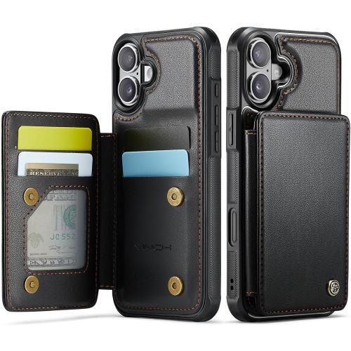 Vinich for iPhone 17 Wallet Case with Card Holder, RFID Blocking Credit Slots Kickstand Shockproof Phone Cover Fit for iPhone 17 6.3 Black