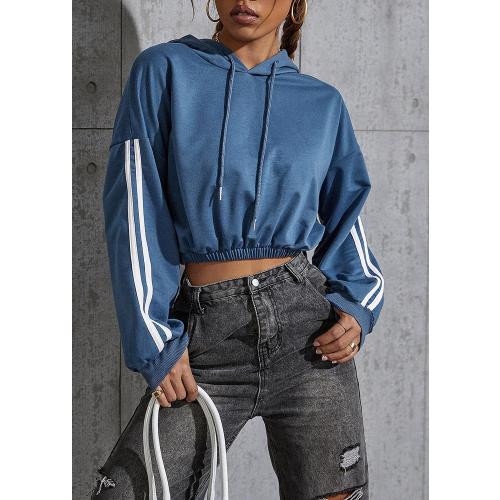 size Medium -Women's Casual Long Sleeve Cropped Top Hoodie Drawstring Workout Sweatshirts