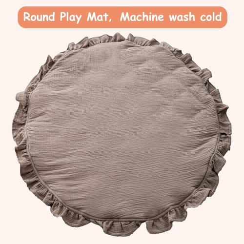 Razee Wooden Baby Play Gym Play Mat, Foldable Baby Gym with 6 Hanging Sensory Toys for Newborn Shower Gift