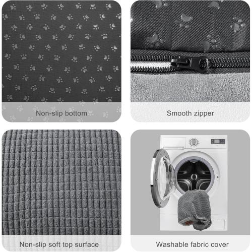 3 Step Foam Dog Stairs Replacement Cover (for AODISMAN Dog Ramp Only), Suitable Size: 22.4 L*15.7 W*15.7 H,Grey