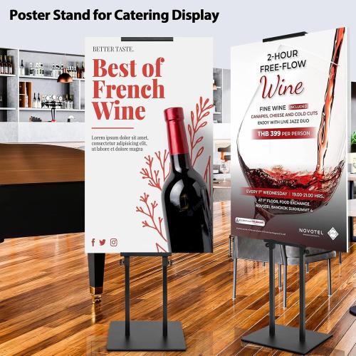 Pedestal Poster Sign Stand for Double Sided Display, Adjustable Poster Board Stand Height Up to 80, Heavy Duty Floor Standing Sign Holder for Board, Foam, Banner Display Stand, Black 1Pack