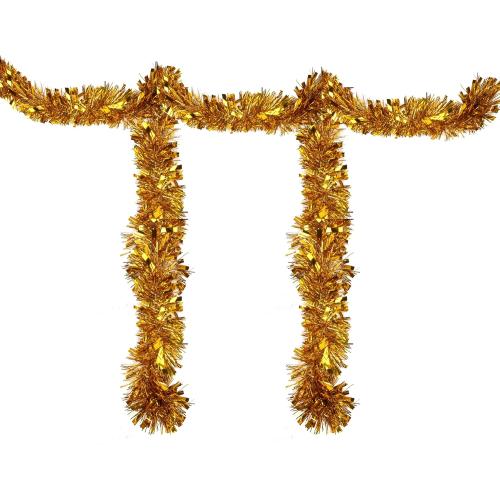 33FT Christmas Tinsel Garland,Gold Shiny Metallic Foil Decorations for Parade Floats, Halloween, Christmas Tree, New Year Parties,Birthday Party,Indoor and Outdoor Disco Party Supplies