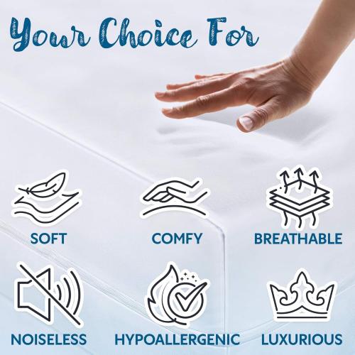 Guardmax Jersey Knitted Queen Zippered Mattress Encasement - Waterproof & Bed Bug Proof Mattress Protector - Comfortable, Soft, and Noiseless Zippered Bedding - Dust Mite Proof (60 x 80 x 12)