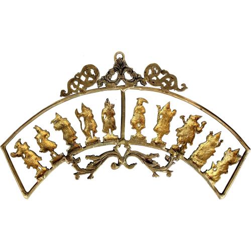eSplanade - Brass Vishnu Dashavatar Dashavatara Dasavatharam - Ten Incarnations Avtars - Ten Incarnations of Lord Vishnu - Wall Hanging (13 Inch)