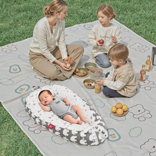 Baby Lounger, Newborn Lounger, Baby Nest Bed, Portable Baby Bed, Girl Boy Baby Essentials, Soft Breathable Portable Infant Lounger Essentials (Gray Elephant)