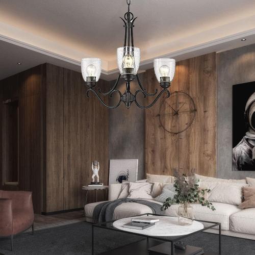 4 Pack Clear Seeded Glass Replacement Shades Covers for Ceiling Fan Light Fixtures Pendant Lighting Chandelier Vanity Light Kitchen Island Light, 2-1/8 Fitter, 5.47 High, 4.76 Diameter
