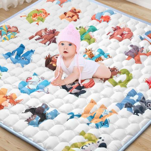 Baby Play Mat for Floor,Premium Baby Play Mat 50 X 50,Thick One-Piece Crawling, Odorless Floor Mat,Non-Slip Cushioned Baby Playmat for Infants,Babies,Toddlers.Foldable and Washable Baby Plaype